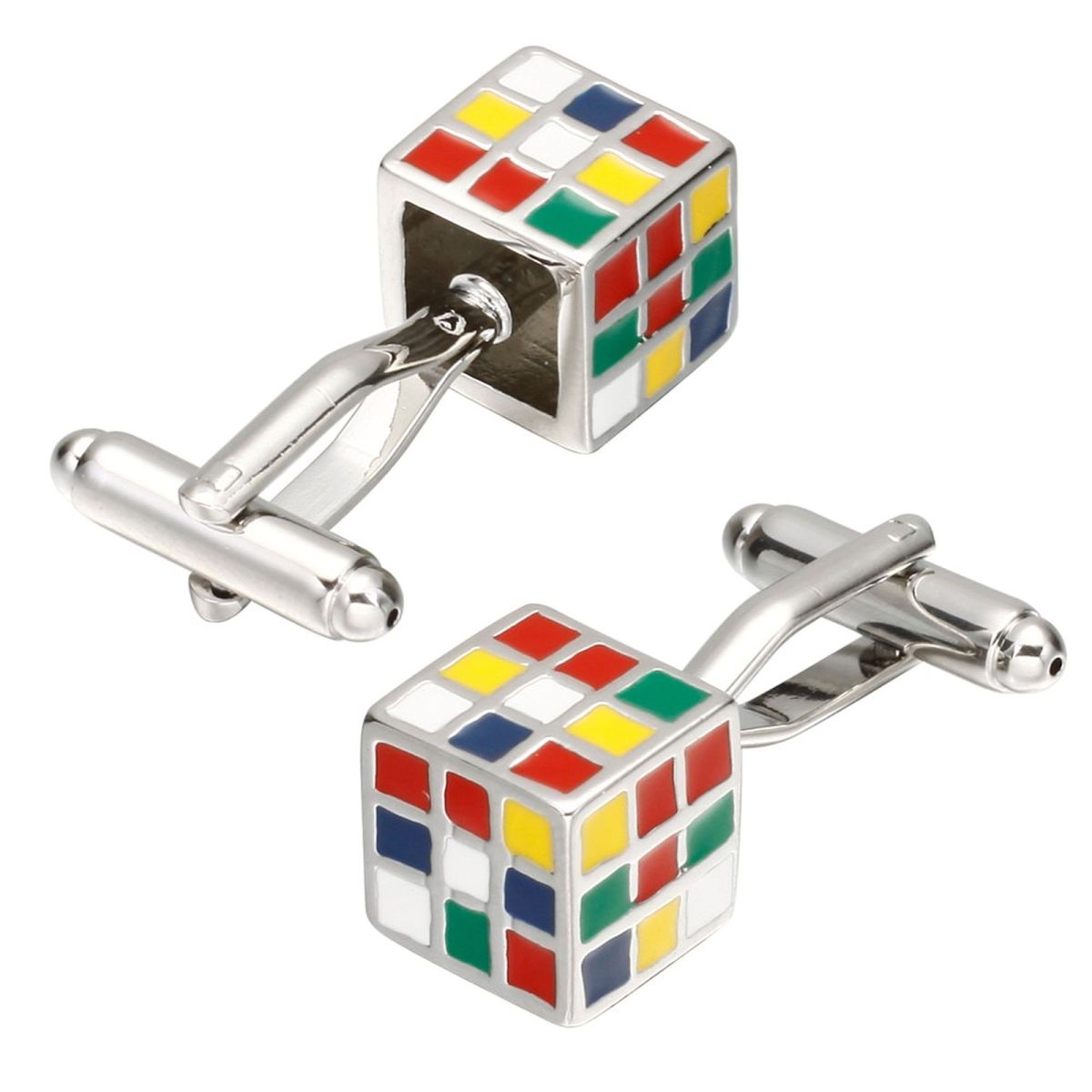 Rubix Cube Multi Color Cufflinks In Box