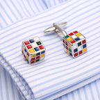 Rubix Cube Multi Color Cufflinks In Box