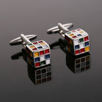 Rubix Cube Multi Color Cufflinks In Box