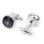 Round Compass White Cufflinks In Box Bulk