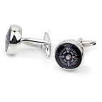 Round Compass White Cufflinks In Box Bulk