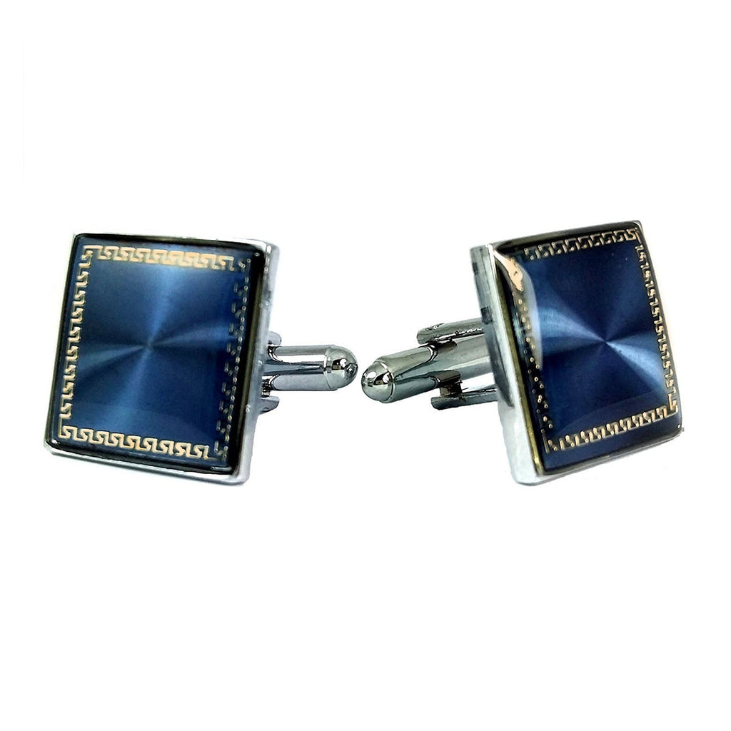Square Blue Cufflinks In Box Bulk