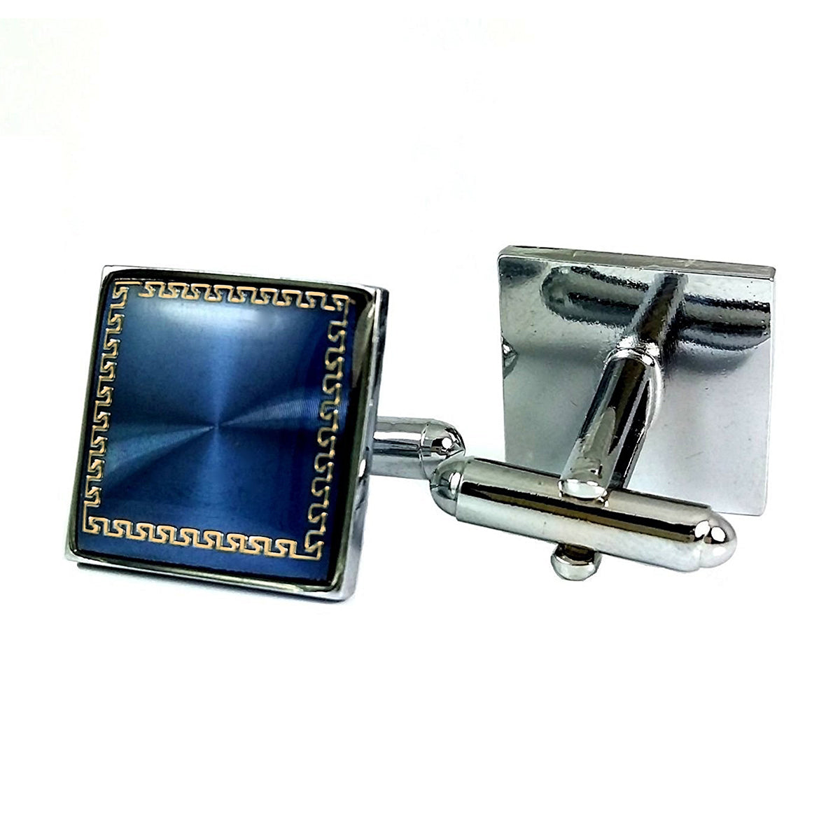 Square Blue Cufflinks In Box Bulk