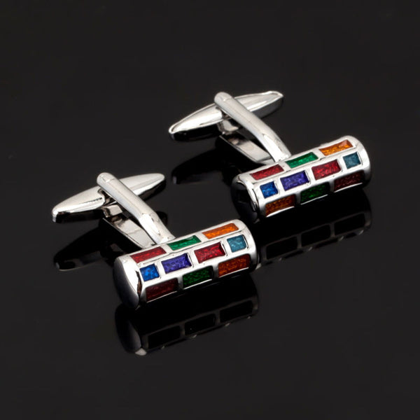 Cylinder Multi Color Cufflinks In Box Main image