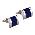 Rectangle Blue Crystal Cufflinks In Box