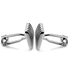 Rectangle Black Stripes Cufflinks In Box Bulk