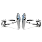 Rectangle Blue Stripes Cufflinks In Box Bulk