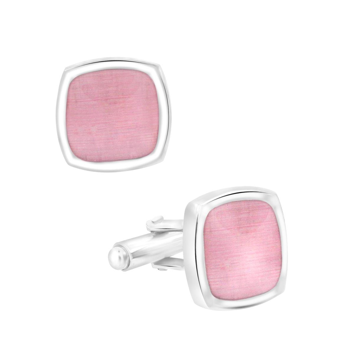 Cushion Pink Crystal Cufflinks In Box Bulk Main image
