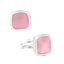 Cushion Pink Crystal Cufflinks In Box Bulk