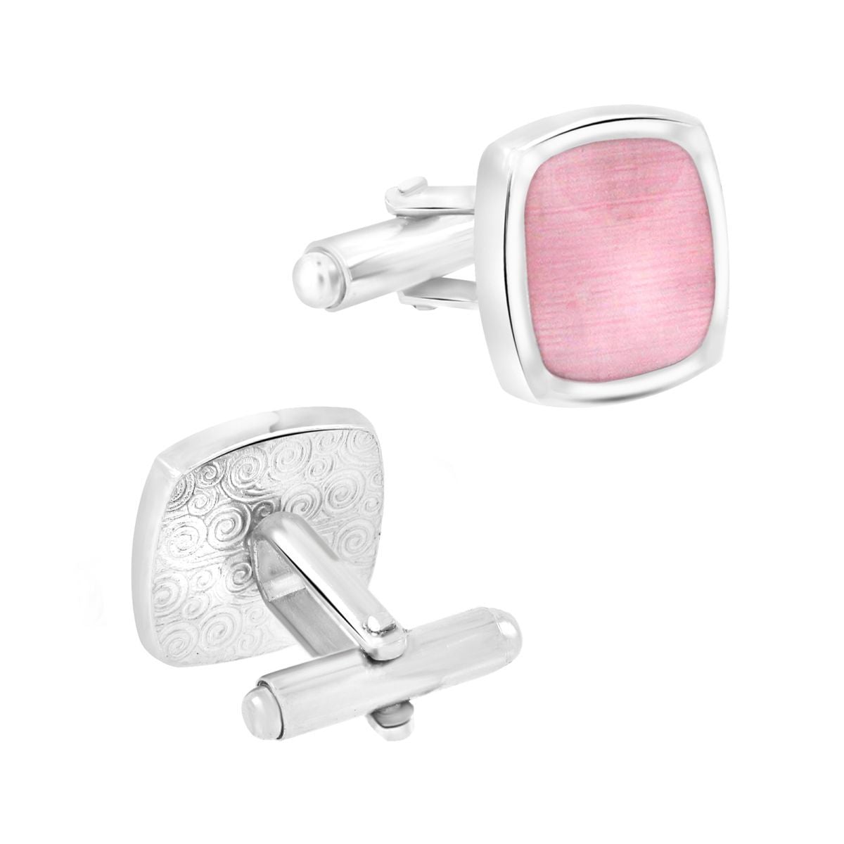 Cushion Pink Crystal Cufflinks In Box Bulk Secondary image