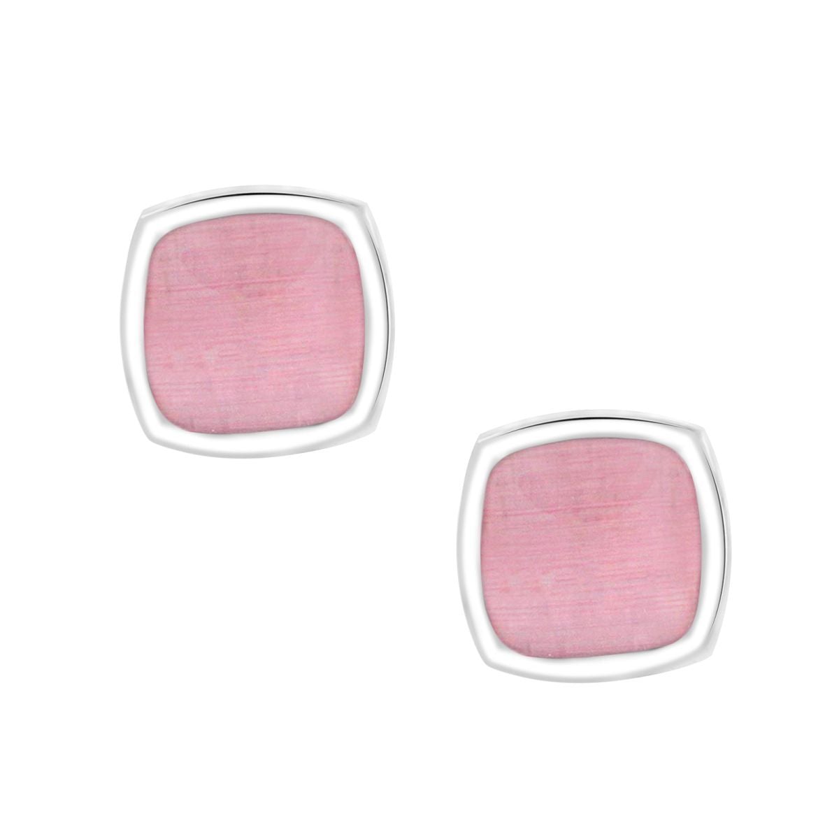 Cushion Pink Crystal Cufflinks In Box Bulk