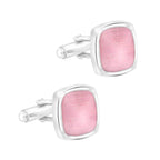 Cushion Pink Crystal Cufflinks In Box Bulk