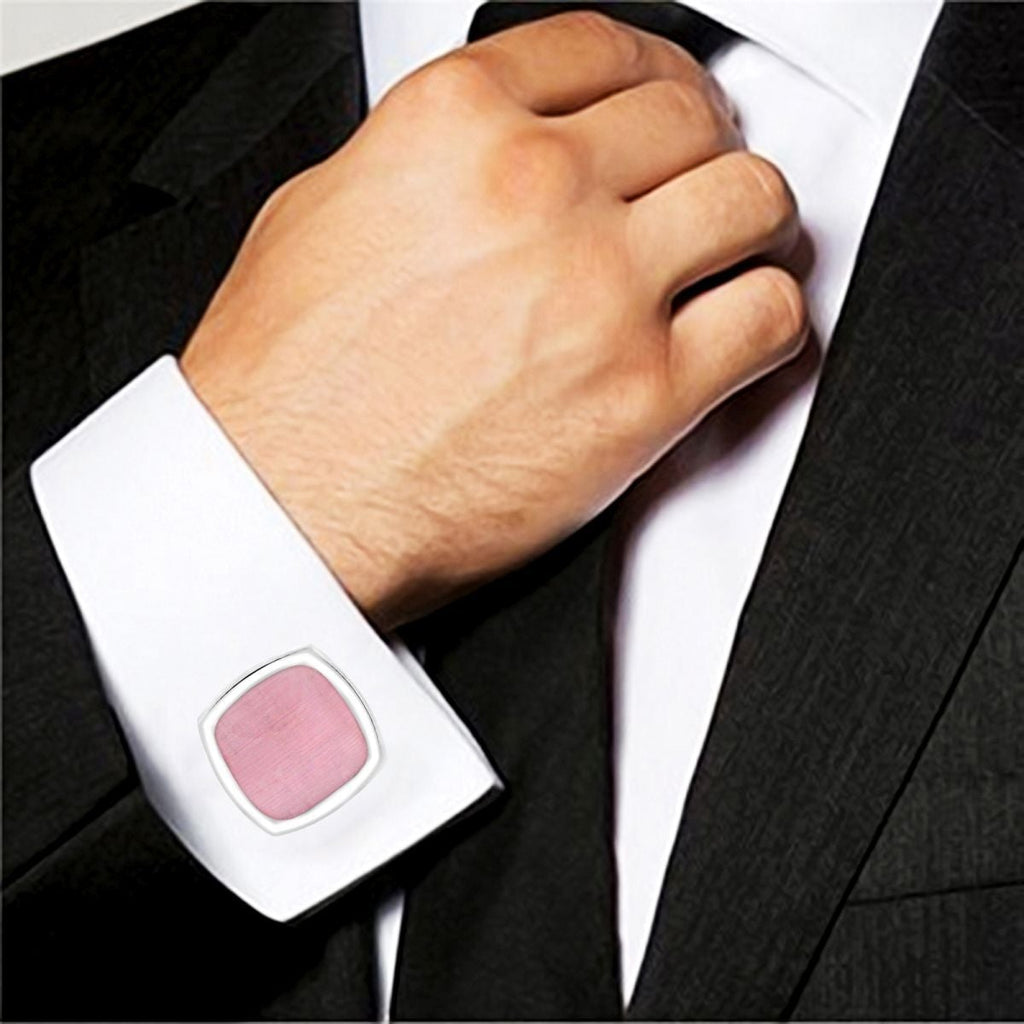 Cushion Pink Crystal Cufflinks In Box Bulk