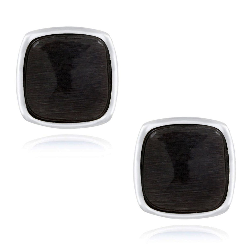 Cushion Black Crystal Cufflinks In Box Bulk