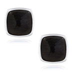 Cushion Black Crystal Cufflinks In Box Bulk