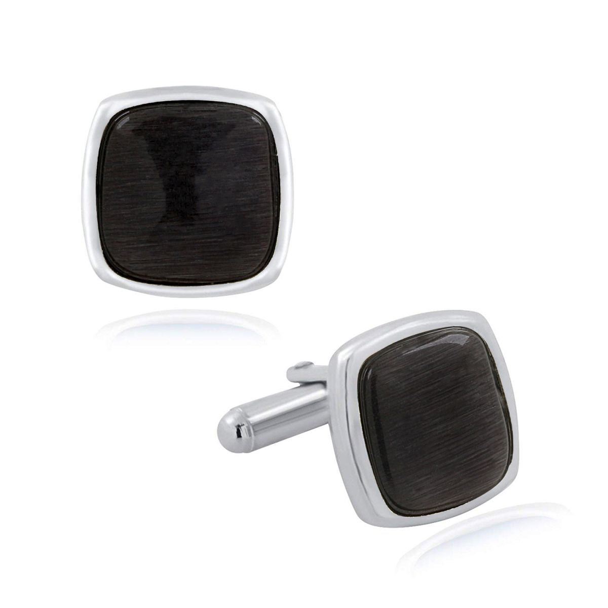 Cushion Black Crystal Cufflinks In Box Bulk Secondary image
