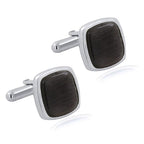 Cushion Black Crystal Cufflinks In Box Bulk