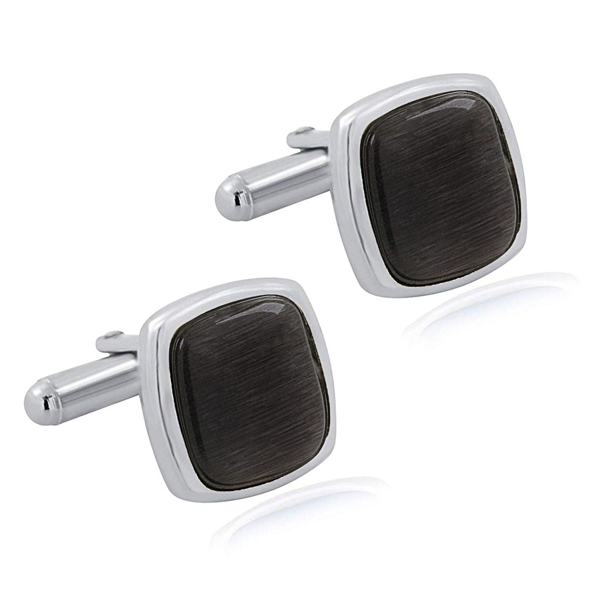 Cushion Black Crystal Cufflinks In Box Bulk