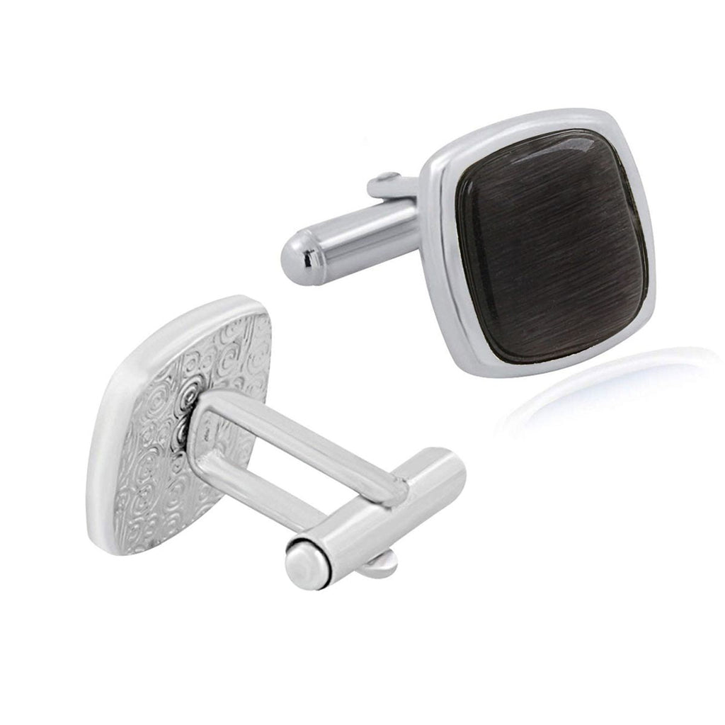 Cushion Black Crystal Cufflinks In Box Bulk