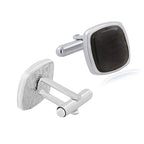 Cushion Black Crystal Cufflinks In Box Bulk