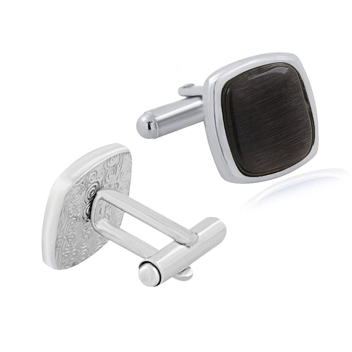 Cushion Black Crystal Cufflinks In Box Bulk
