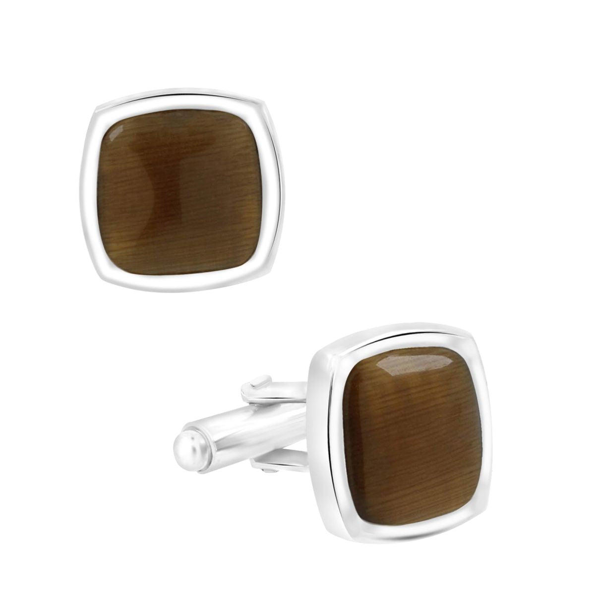 Cushion Brown Crystal Cufflinks In Box Bulk Main image