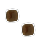 Cushion Brown Crystal Cufflinks In Box Bulk