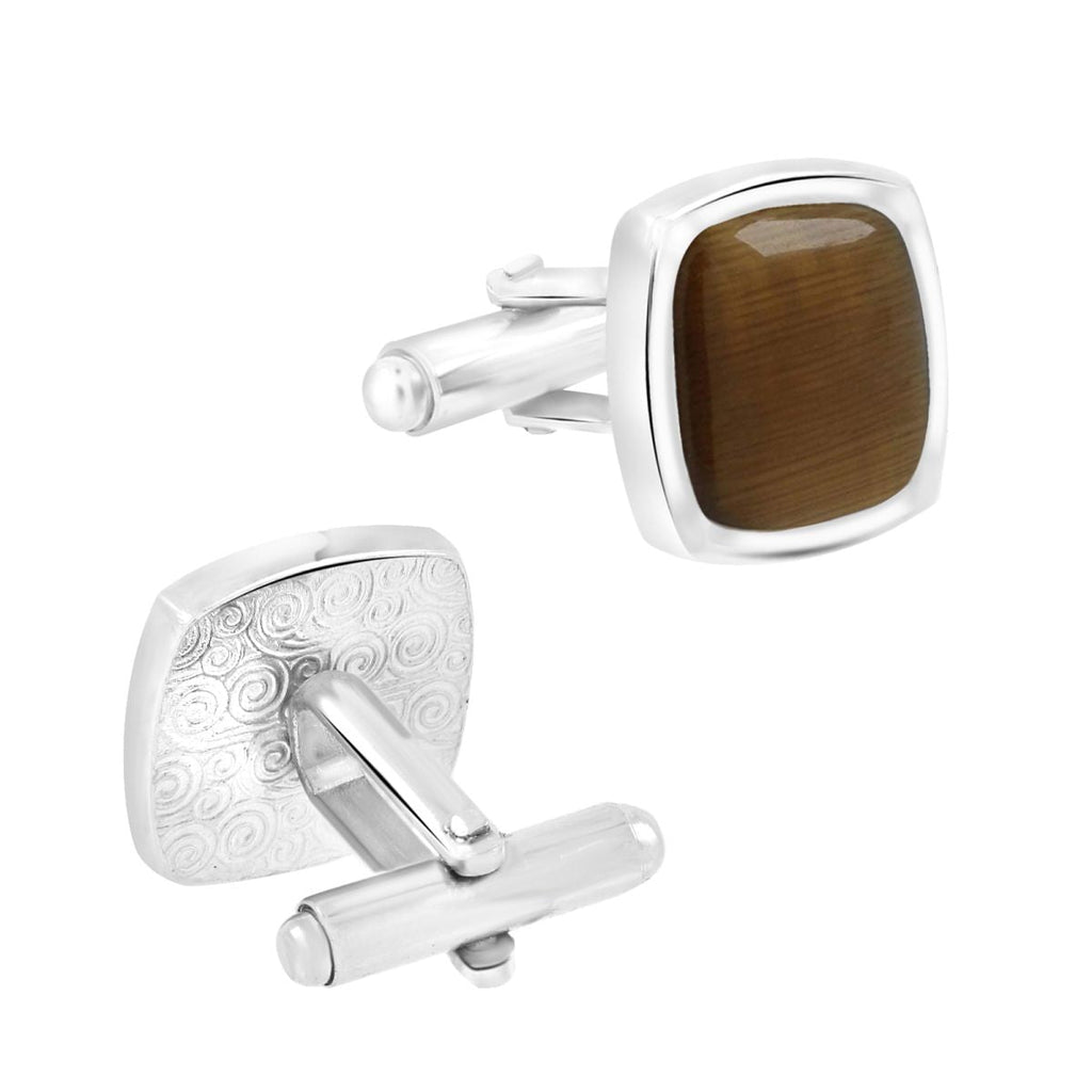 Cushion Brown Crystal Cufflinks In Box Bulk