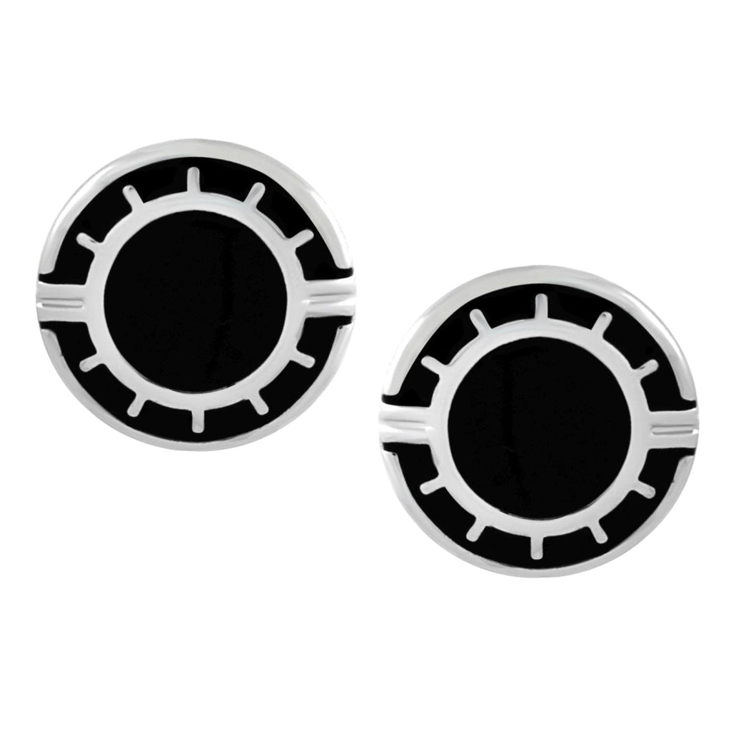 Round Black Cufflinks In Box Bulk