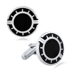 Round Black Cufflinks In Box Bulk