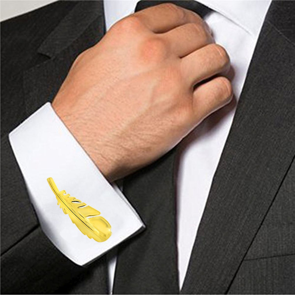 Feather Gold Cufflinks In Box Bulk