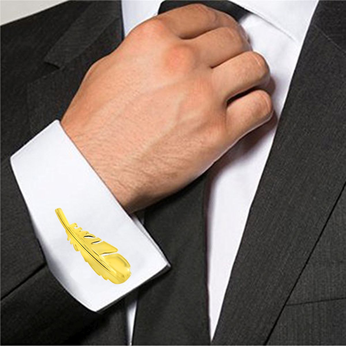Feather Gold Cufflinks In Box Bulk