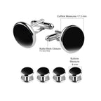 Silver Black Kurta Button Tuxedo Cufflinks In Box Bulk