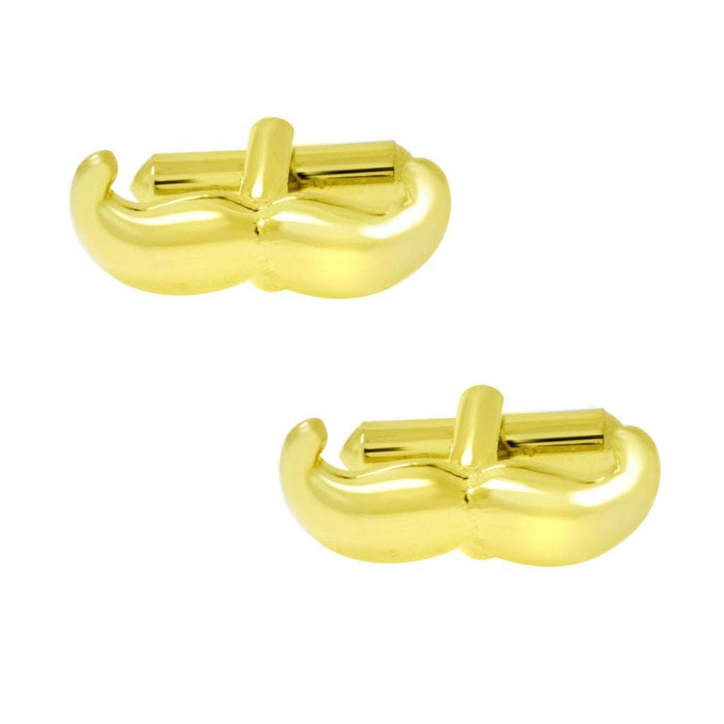 Moustache Mooch Gold Cufflinks In Box Bulk