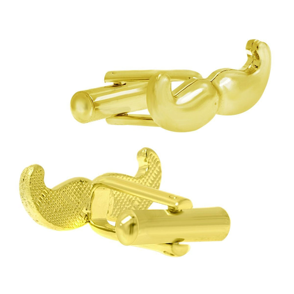 Moustache Mooch Gold Cufflinks In Box Bulk