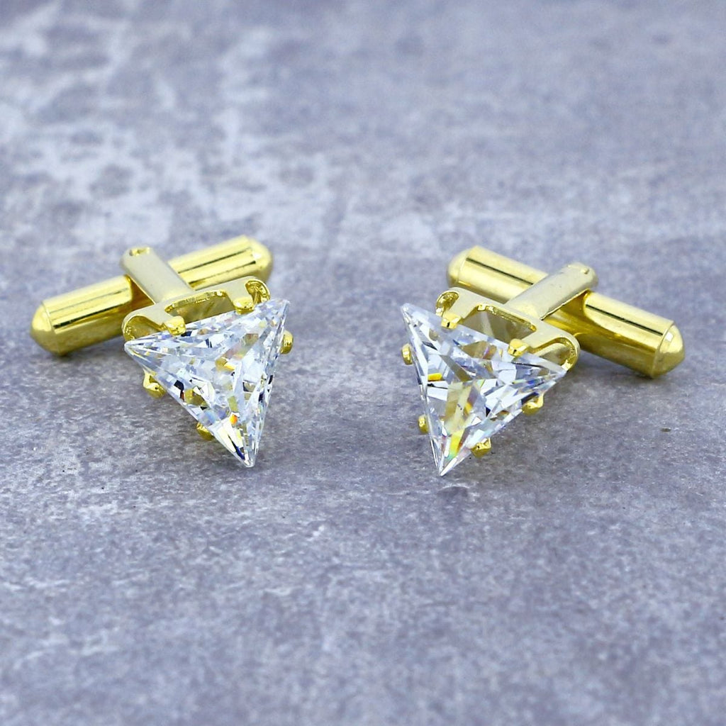 Trillion Diamond Solitaire Cufflinks In Box Bulk
