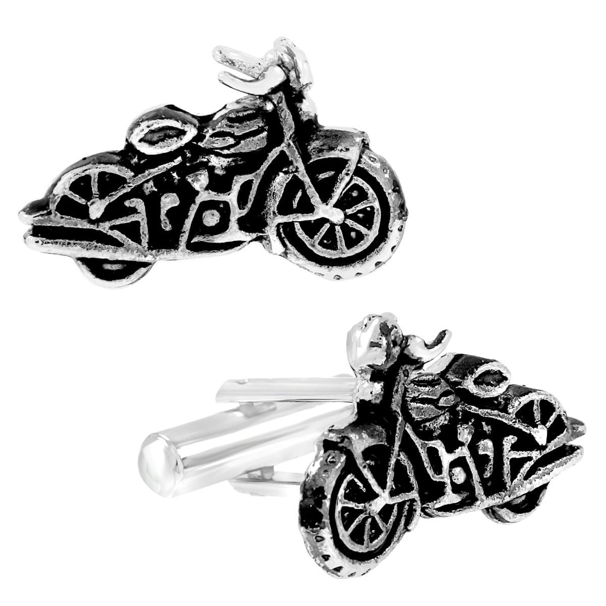 Biker Motorcycle Black Cufflinks In Box Bulk