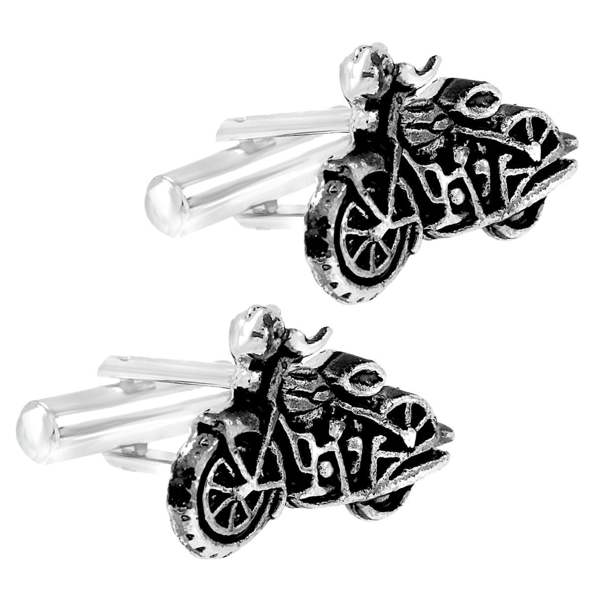 Biker Motorcycle Black Cufflinks In Box Bulk