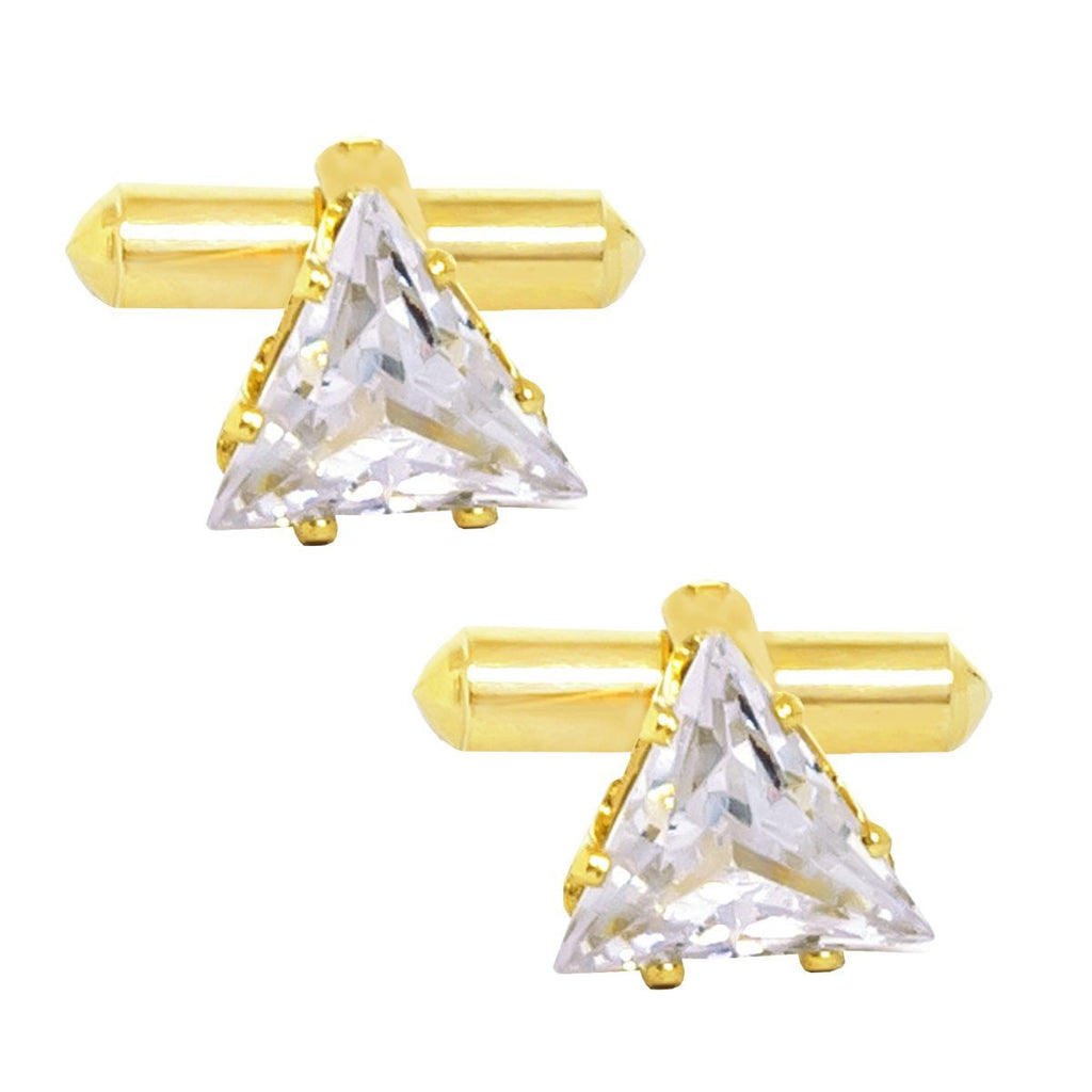 Trillion Diamond Cufflinks Tie Pin Set In Box Bulk