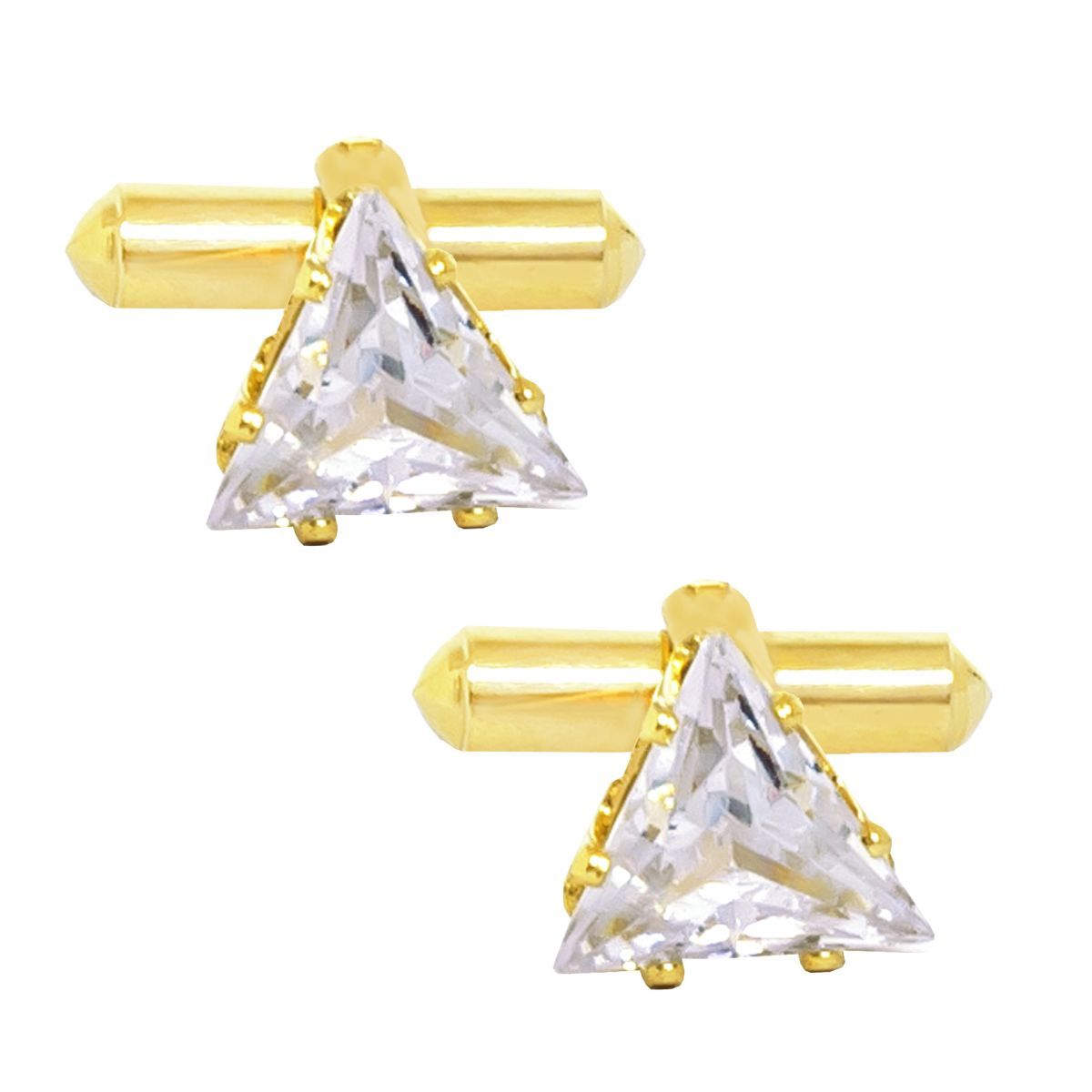 Trillion Diamond Cufflinks Tie Pin Set In Box Bulk