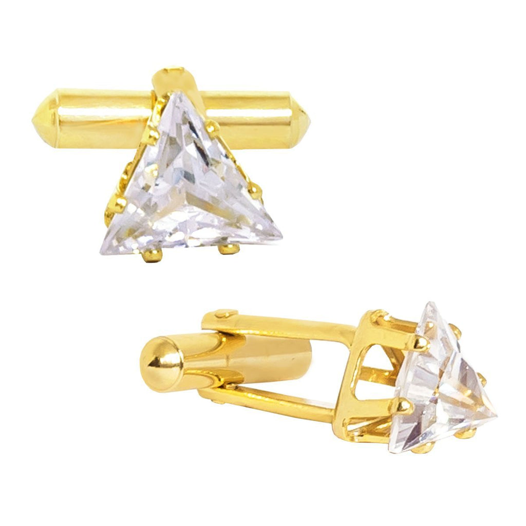 Trillion Diamond Cufflinks Tie Pin Set In Box Bulk