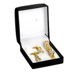 Trillion Diamond Cufflinks Tie Pin Set In Box Bulk