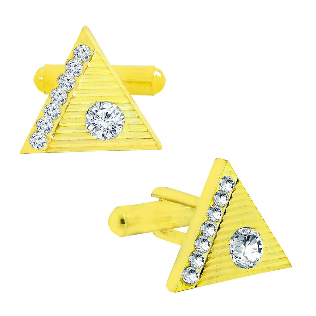 Triangle Diamond Cufflinks Tie Pin Set In Box Bulk