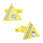 Triangle Diamond Cufflinks Tie Pin Set In Box Bulk