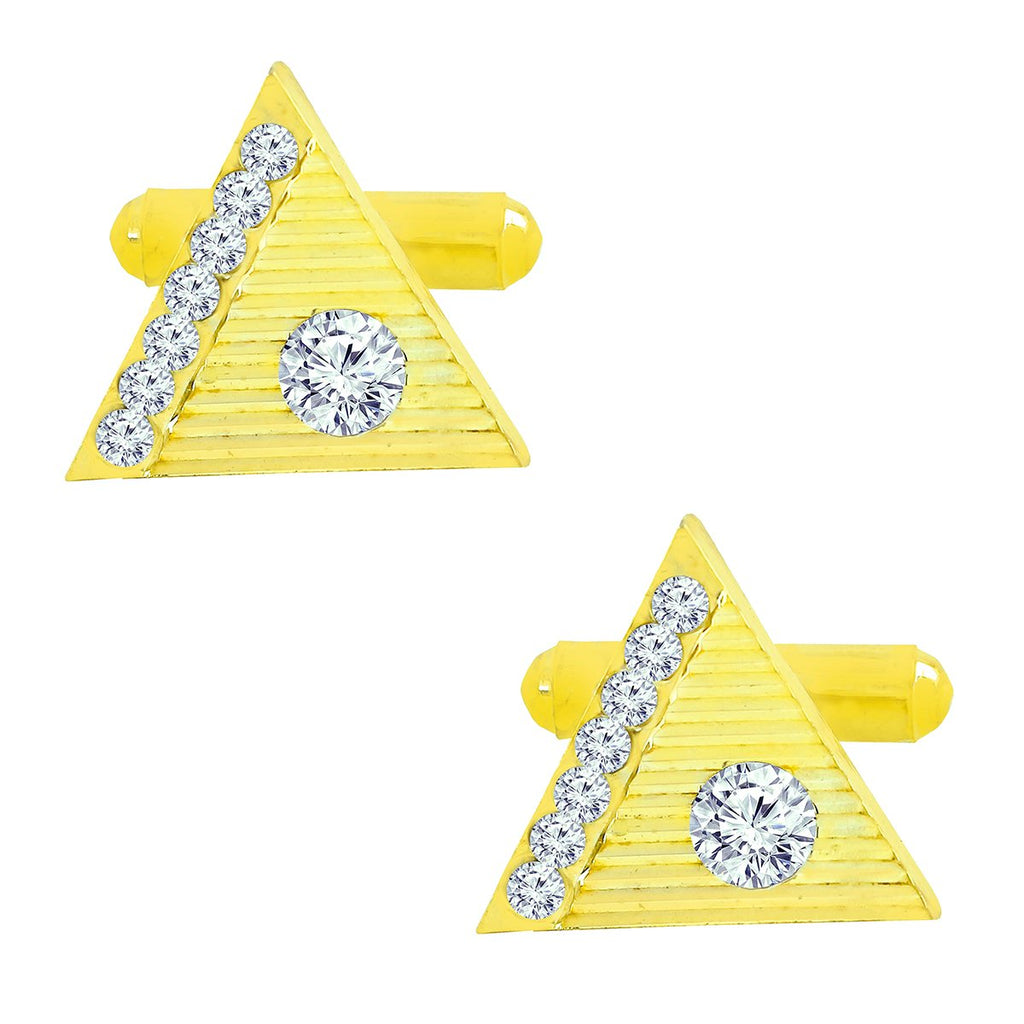 Triangle Diamond Cufflinks Tie Pin Set In Box Bulk