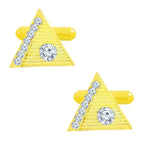 Triangle Diamond Cufflinks Tie Pin Set In Box Bulk