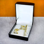 Triangle Diamond Cufflinks Tie Pin Set In Box Bulk