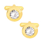 Round Diamond Gold Cufflinks Tie Pin Set In Box Bulk