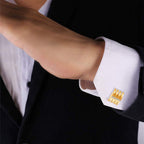 Gold Diamond Cufflinks Tie Pin Set In Box Bulk