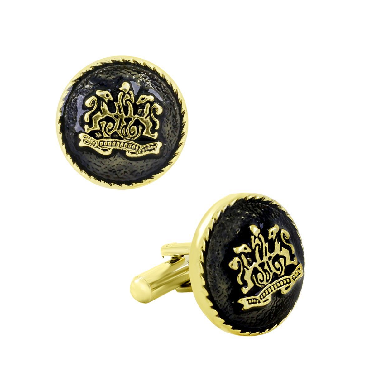 Royal Black Gold Cufflinks In Box Bulk